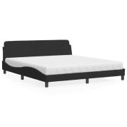 vidaXL Bed with Mattress "Dover" Black 180x200 cm Velvet