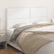 vidaXL Sänggavel vit 200x5x118/128 cm konstläder