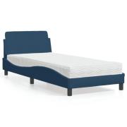 vidaXL Bed with Mattress "Dover" Blue 90x200 cm Fabric