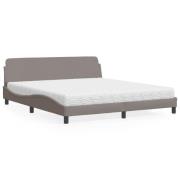 vidaXL Bed with Mattress "Dover" Taupe 180x200 cm Fabric