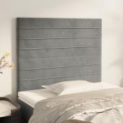 vidaXL Sänggavel ljusgrå 100x5x118/128 cm sammet