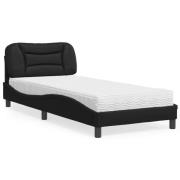 vidaXL Bed with Mattress "Hvar" Black 80x200 cm Faux Leather