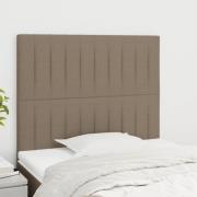 vidaXL Sänggavel taupe 100x5x118/128 cm tyg