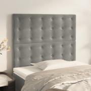 vidaXL Sänggavel ljusgrå 90x5x118/128 cm sammet