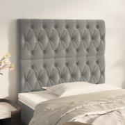 vidaXL Sänggavel ljusgrå 90x7x118/128 cm sammet