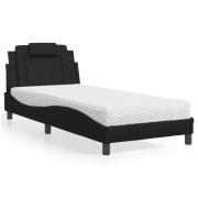 vidaXL Bed "Viana" with Mattress Black 90x200 cm Faux Leather