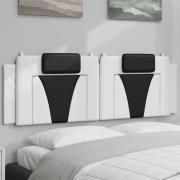 vidaXL Headboard Cushion "Viana" White and Black 160 cm Faux Leather