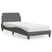 vidaXL Bed with Mattress "Dover" Dark Grey 80x200 cm Fabric