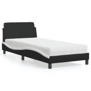 vidaXL Bed with Mattress "Dover" Black and White 80x200 cm Faux Leathe...