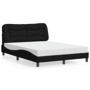 vidaXL Bed with Mattress "Hvar" Black 120x200 cm Fabric