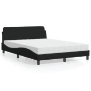 vidaXL Bed with Mattress "Dover" Black 140x200 cm Fabric