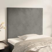 vidaXL Sänggavel ljusgrå 80x5x118/128 cm sammet