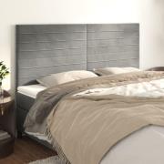 vidaXL Sänggavel ljusgrå 160x5x118/128 cm sammet
