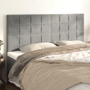 vidaXL Sänggavel ljusgrå 180x5x118/128 cm sammet