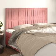 vidaXL Sänggavel rosa 200x5x118/128 cm sammet