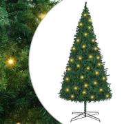 vidaXL Julgran med dekorativa strängljus Grön 400 cm PVC