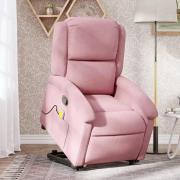 vidaXL Massagefåtölj med uppresningshjälp rosa sammet