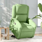vidaXL Reclinerfåtölj med uppresningshjälp ljusgrön sammet