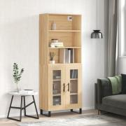 vidaXL Högskåp sonoma-ek 69,5x34x180 cm konstruerat trä