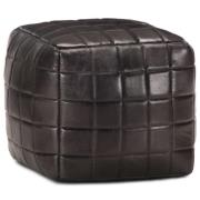 vidaXL Sittpuff svart 40x40x40 cm äkta getskinn