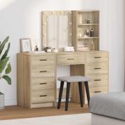 vidaXL Smyckebord med låda 3 pcs Brun 40 x 41 x 135 cm Konstruerat trä