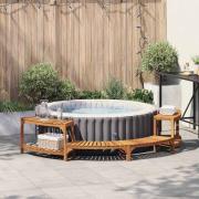 vidaXL Rund utomhus bubbelpool omgivning Brun 272 x 120 x 55.5 cm