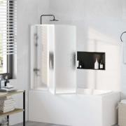 Duschvägg vikbar Vit 3-paneler 141x132 cm