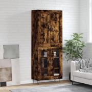 vidaXL Högskåp rökfärgad ek 69,5x34x180 cm konstruerat trä