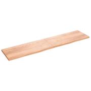 vidaXL Vägghylla ljusbrun 220x50x(2-4) cm behandlad massiv ek