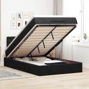 vidaXL Ottomansk säng med madrass & LED-lampor svart 120x190cm sammet