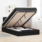 vidaXL Ottomansk säng med madrass & LED-lampor svart 120x190cm sammet