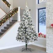 vidaXL Julgran med dekorativa strängljus Vit 300 cm PVC