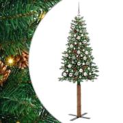 vidaXL Smal julgran med 300 LED-lampor Grön 180 cm PVC och solid furu