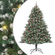 vidaXL Konstgjord julgran med 300 LED-lampor Grön 140 x 140 x 210 cm