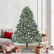 vidaXL Konstgjord julgran med 300 LED-lampor Grön 140 x 140 x 210 cm