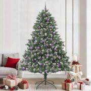vidaXL Konstgjord julgran med 300 LED-lampor Grön 160 x 160 x 240 cm