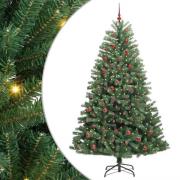 vidaXL Plast Hingad Julgran Grön 210 cm PVC och metall
