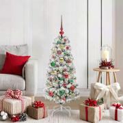 vidaXL Plast Hingad Julgran med LED -remsljus 120 cm PVC