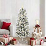 vidaXL Plast Hingad Julgran med LED -remsljus 150 cm PVC
