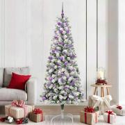 vidaXL Plast Hingad Julgran med LED -remsljus 210 cm PVC