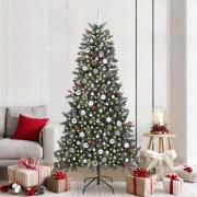 vidaXL Konstgjord julgran med 300 LED-lampor Grön 114 x 114 x 210 cm