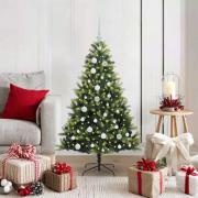 vidaXL Konstgjort Fällbart Julträd 150 LEDs Grön 120 cm PVC och PE