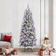 vidaXL Konstgjord julgran Vit 78 x 78 x 210 cm PVC, Plast, Stål och PE