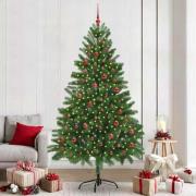 vidaXL Julgran med 300 LED-lampor med stativ Grön 210 cm PE