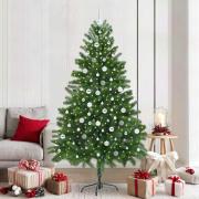 vidaXL Julgran med 300 LED-lampor med stativ Grön 210 cm PE