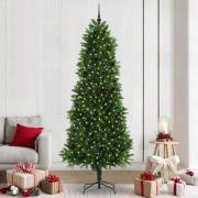 vidaXL Julgran med 300 LED-lampor med stativ Grön 240 cm PE