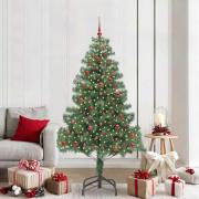 vidaXL Julgran med 300 LED-lampor med stativ Grön 210 cm PVC