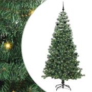 vidaXL Julgran med 300 LED-lampor med stativ Grön 240 cm PVC