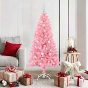 vidaXL Julgran med 150 LED-lampor med stativ Rosa 150 cm PVC