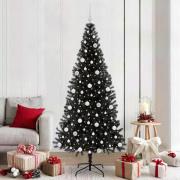 vidaXL Julgran med 300 LED-lampor med stativ Svart 210 cm PVC